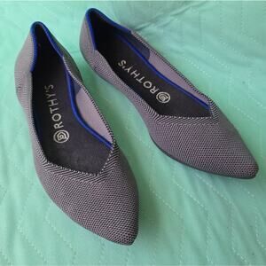 Rothy's Gray Point Flats 8 Women Business Wear to Work Washable Sustainable